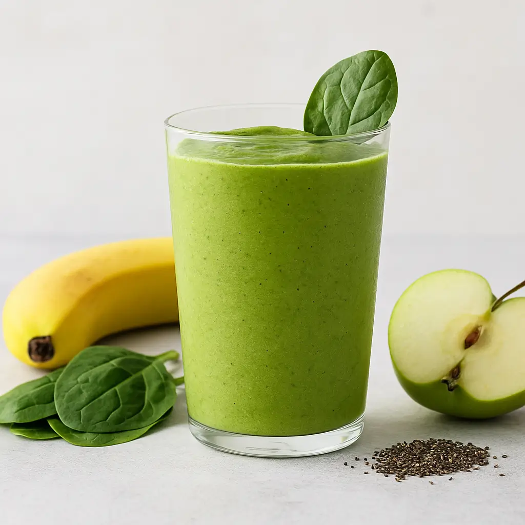 weight loss green smoothie with spinach banana and apple