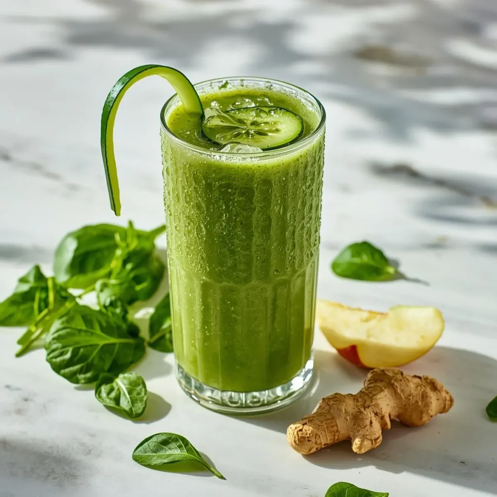 spinach cucumber weight loss smoothie in glass
